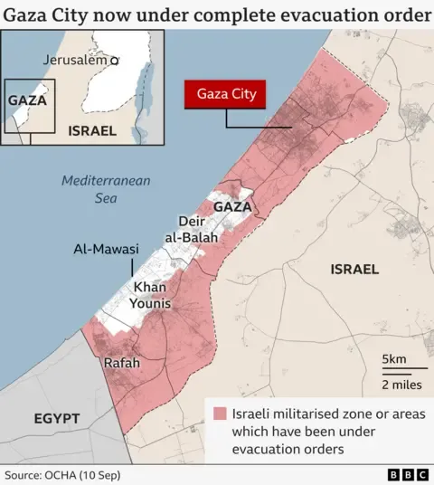 Numerous Palestinians Flee as Israeli Forces Advance Deeper into the City